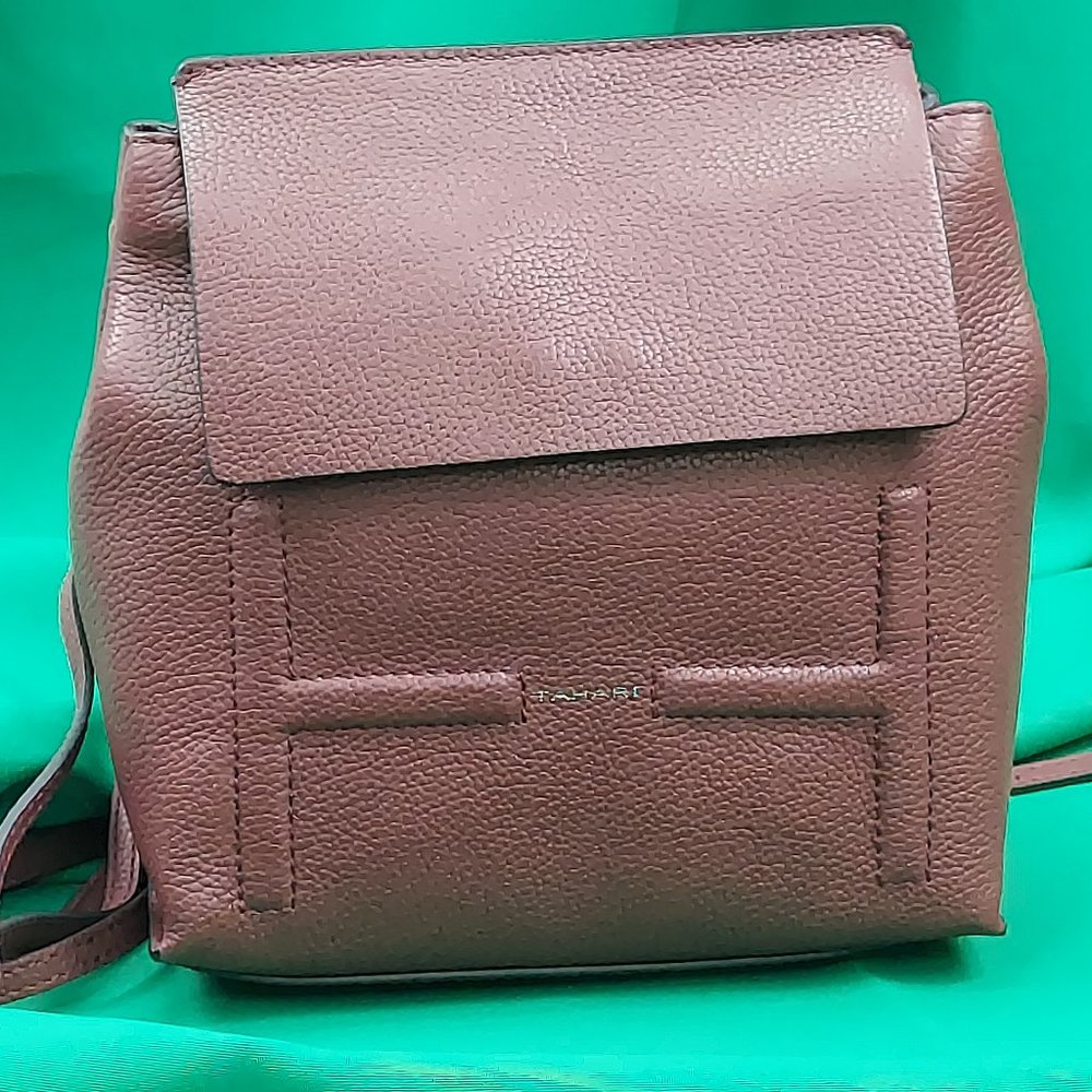 T TAHARI Holly Leather Backpack Handbag Sport Bag